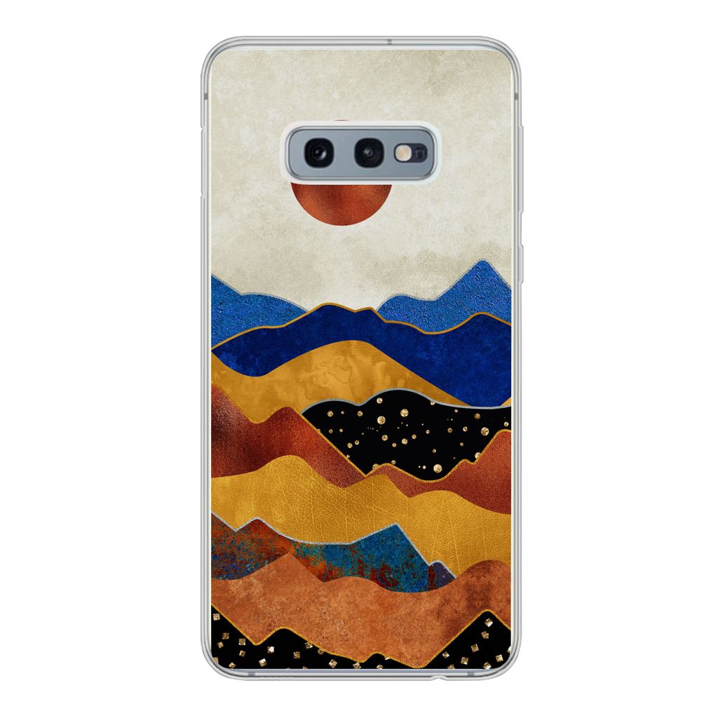 MuchoWow Handyhülle Schutzhülle Hülle für Samsung Galaxy S10e Gold - Bronze - Blau Silikon Softcase Handy Hülle - Handy
