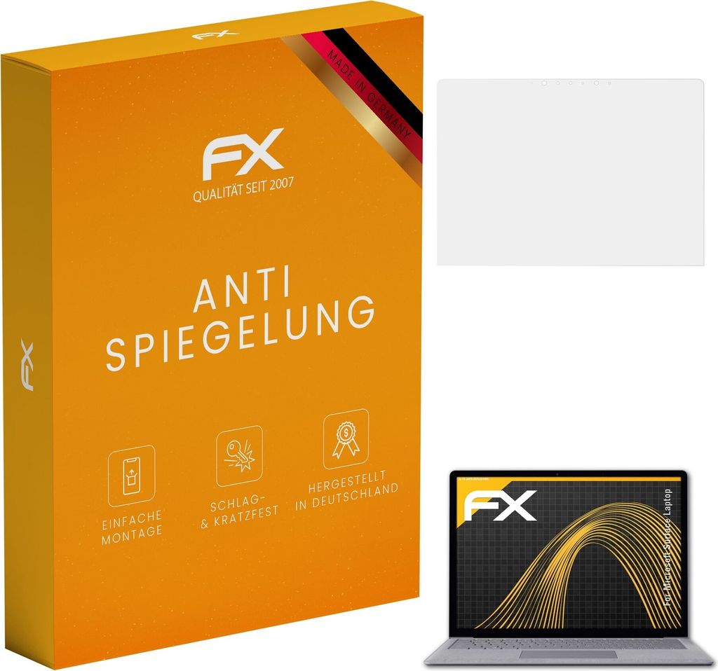 atFoliX FX-Antireflex 2x Schutzfolie kompatibel mit Microsoft Surface Laptop Displayfolie