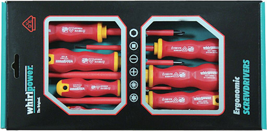 PROREGAL Elektrischer Schraubendreher Set, 5pcs + Spannungstester Whirlpower , 1000 V, GS