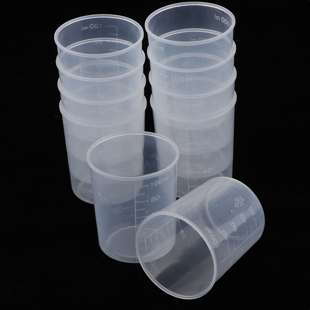 10pcs 100 ml Kunststoffmessungstassen Epoxidharz Mischung Art Waxing Küchenbecher