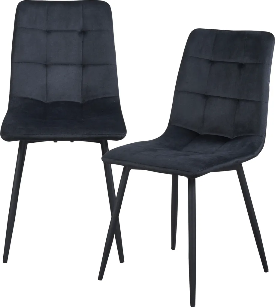Chaise de salle à manger Lexnitz stable et douce en velours lot de 2