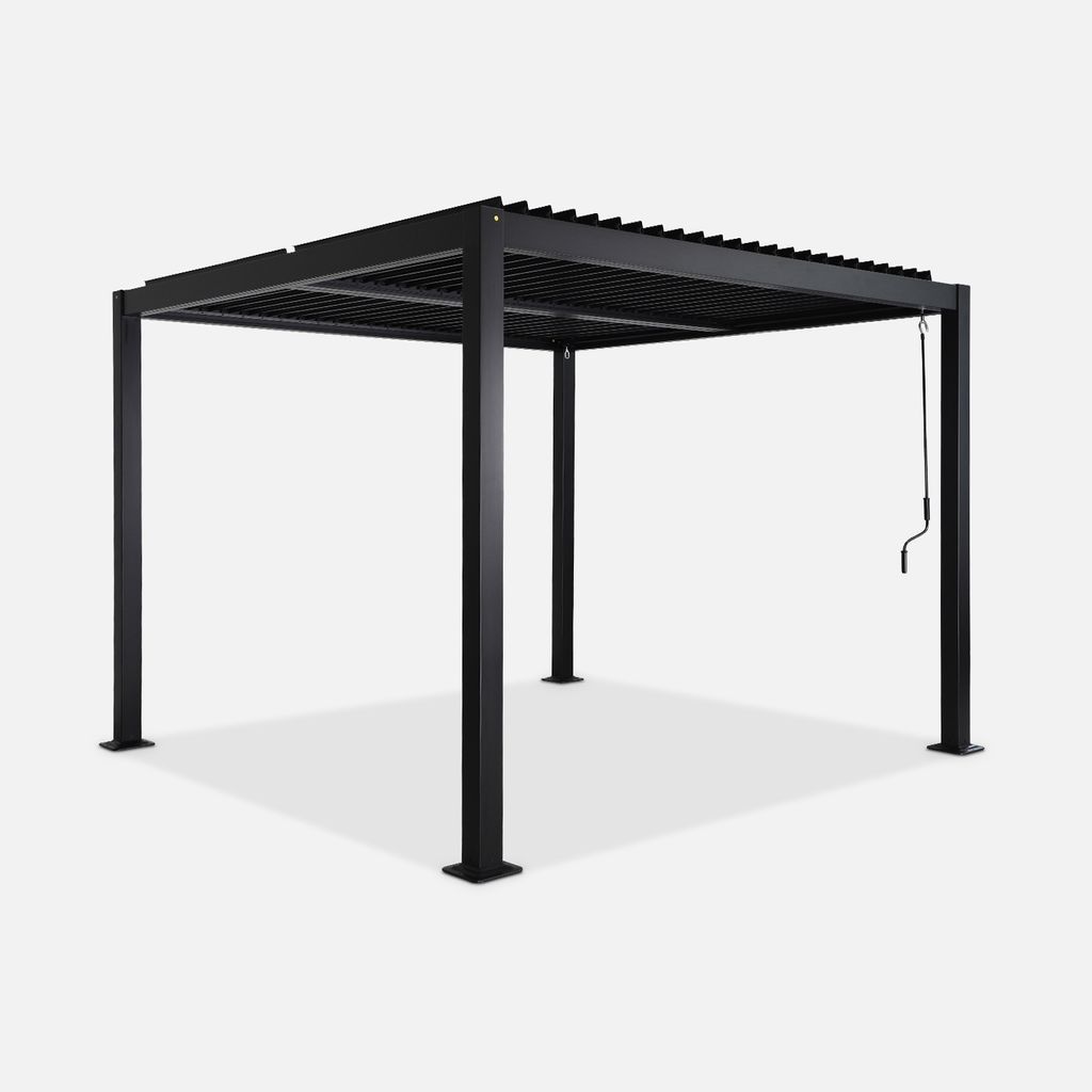 sweeek - Bioklimatische Pergola mit Lamellendach Palace 3x3m - Schwarz