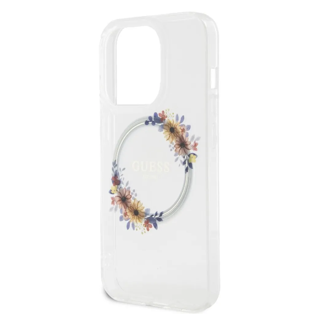 Custodia Guess iPhone 13 Pro MagSafe IML Fiori - Trasparente e Robusta - 8