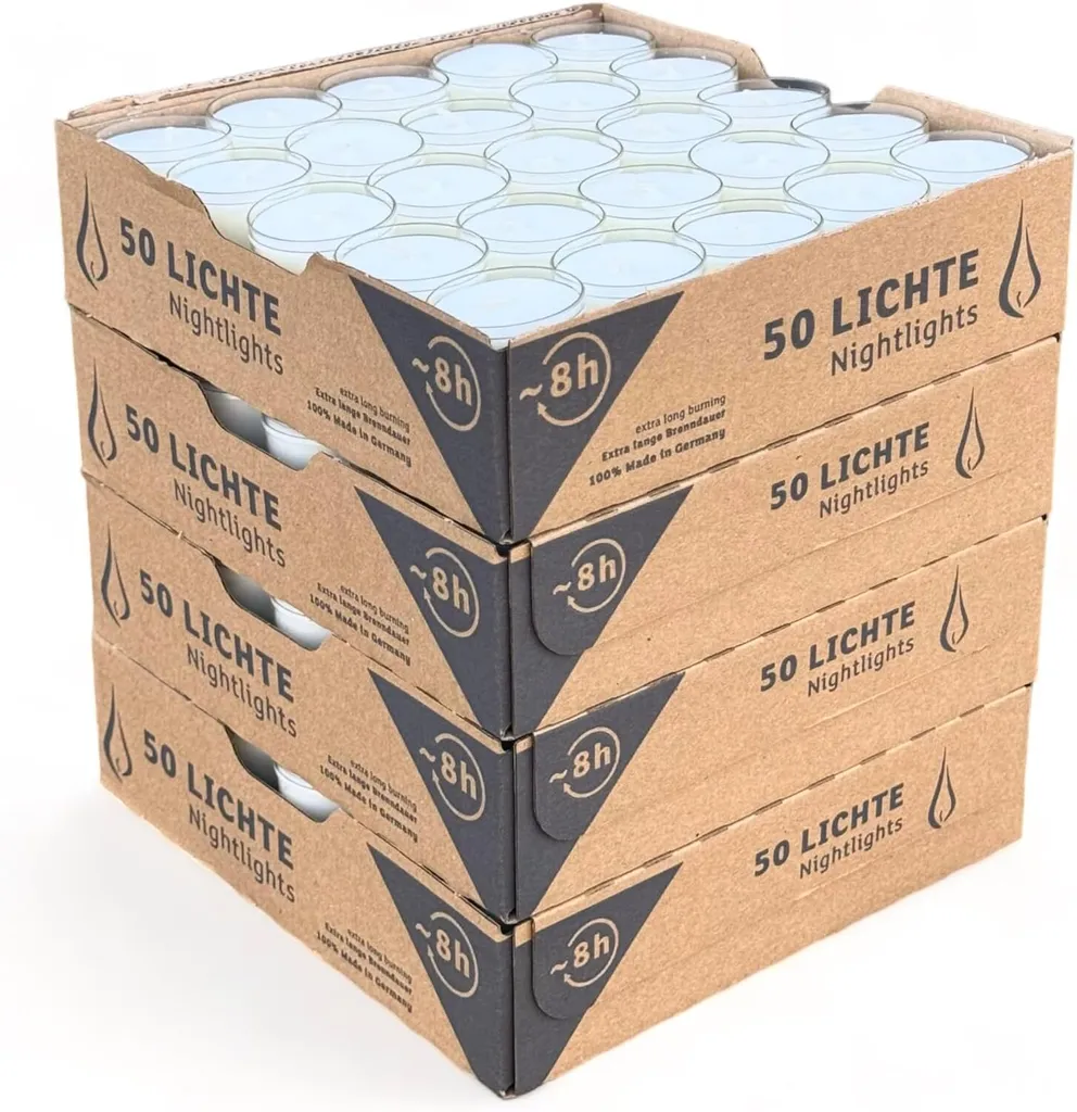 Horeca Candles 200 candele bianche 8h di autonomia - Inodore - Coperchio trasparente