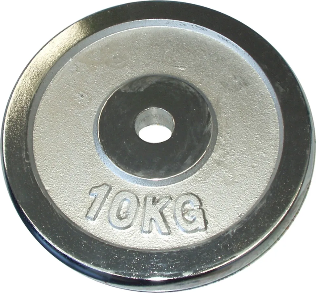 Poids chromé 10kg ultra résistant pour barre de musculation de 28mm