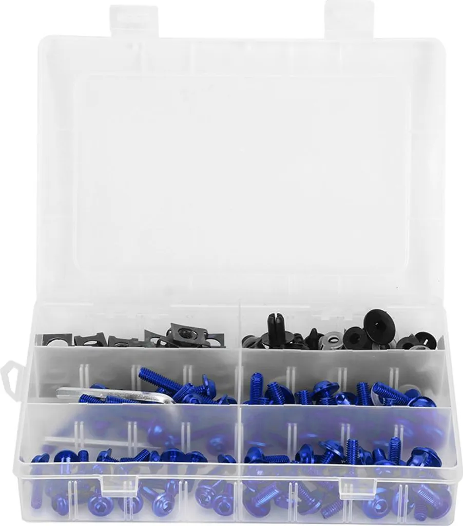Kit Alleggerimento Viti Carena Moto 173 Pezzi Blu Anodizzato