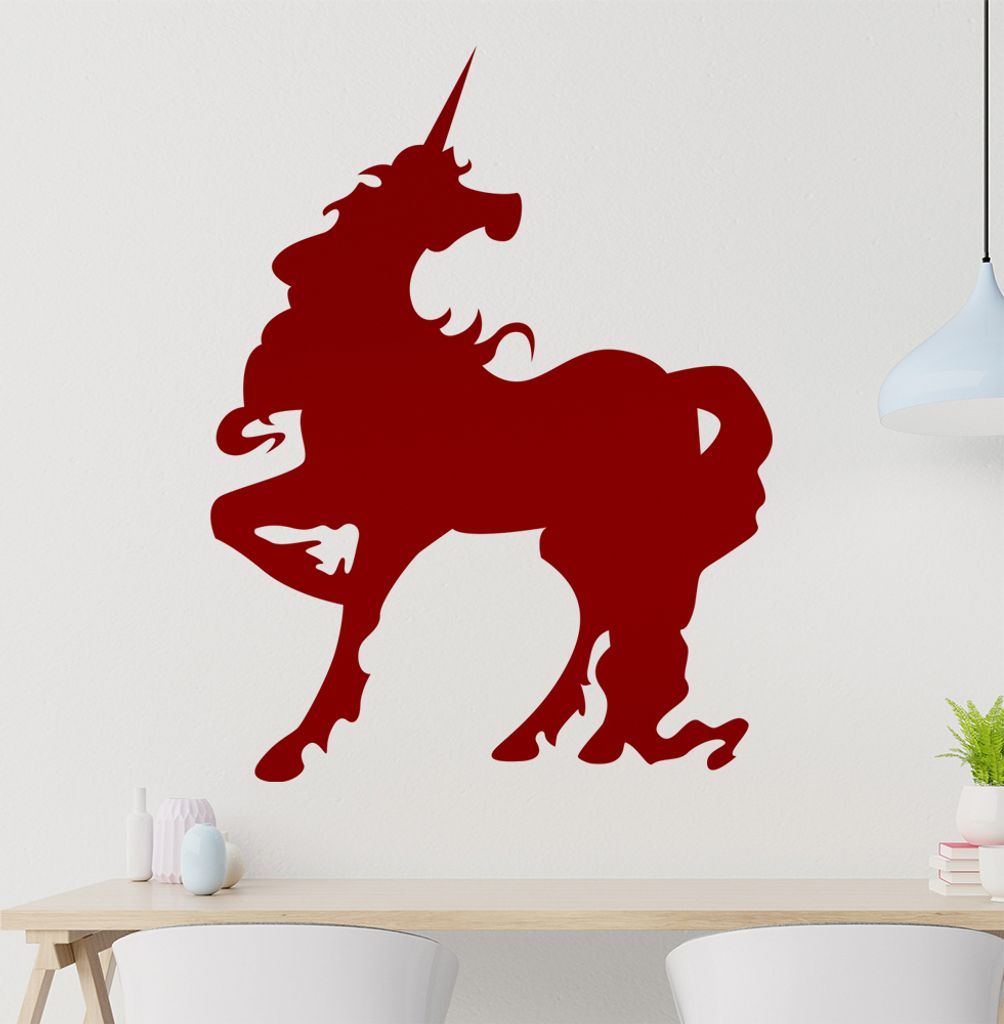 Einhorn Wandtattoo in 6 Größen - Wandaufkleber Wall Sticker - Dekoration, Küche, Wohnzimmer, Schlafzimmer, Badezimmer