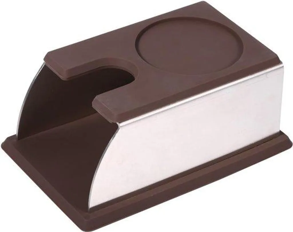 Support de Moulin à Café Antidérapant en Acier Inox et Silicone Noir