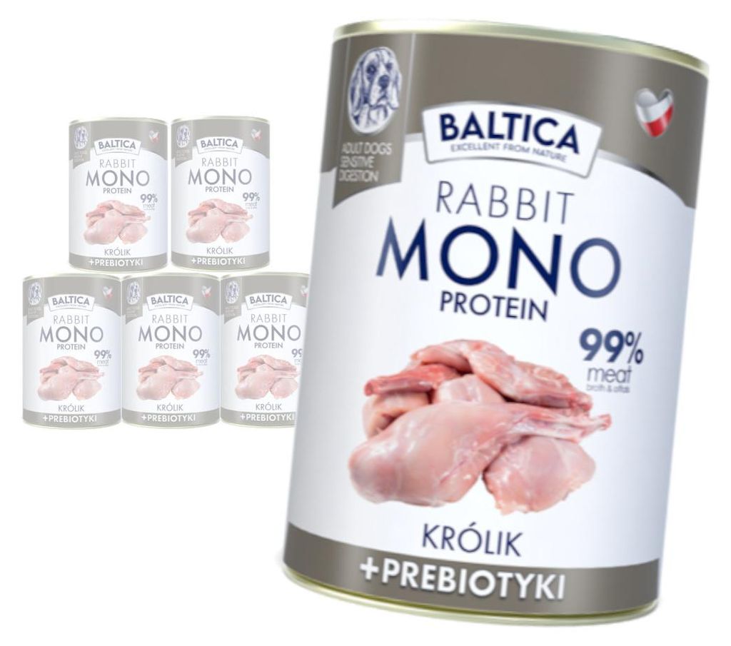 Baltica Monoprotein Kaninchen Präbiotika 6x400g Produktbild 