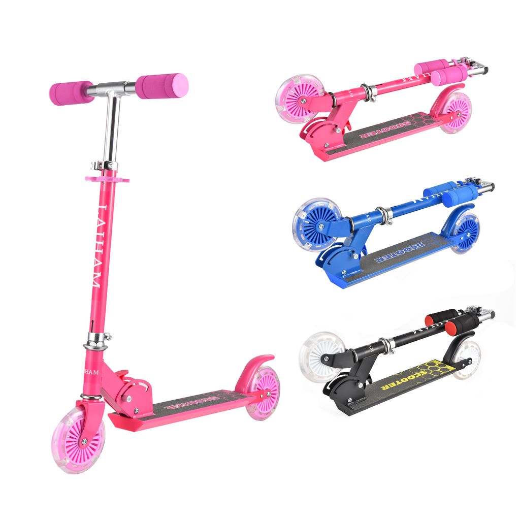 Kinder Roller Cityroller Kickroller Klappbar Tretroller Scooter Roller LED Räder 