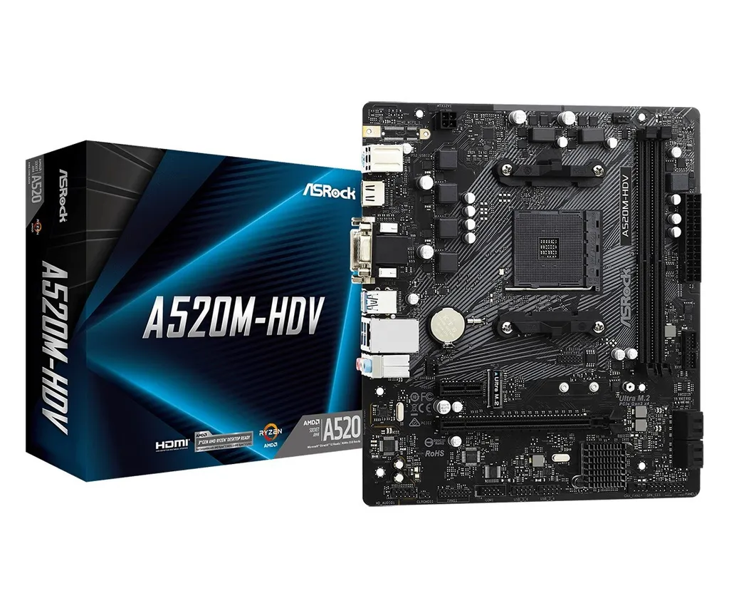 ASRock A520M-HDV - Scheda Madre Affidabile per Ufficio e Casa - 2