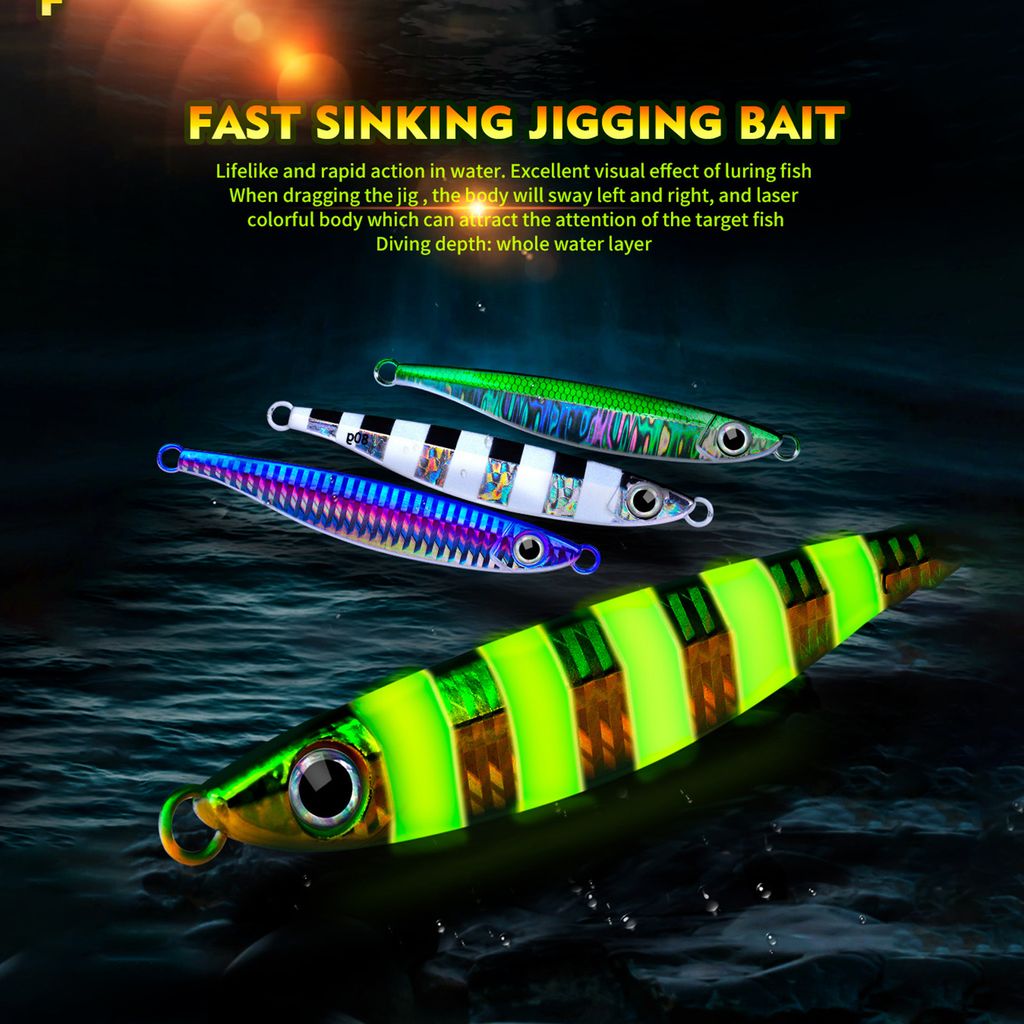 14/40/80g Angelköder 3D Simulierter Fisheye Scharfer Haken Leuchtendes Angelmetall Salzwasser Glow-in-the-dark Bionischer Kunstköder Outdoor Angeln