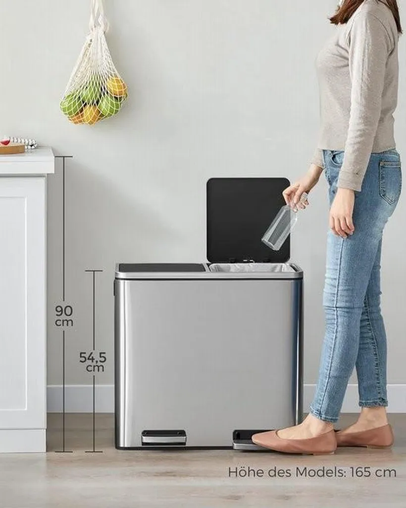 Système de tri sélectif 2 compartiments 48L pour cuisine moderne - 7