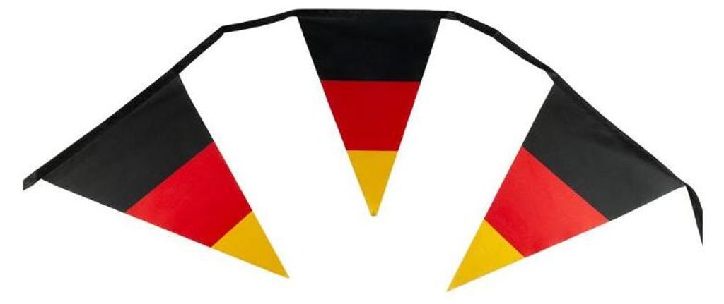 Deutschland Wimpelkette schwarz-rot-gold, 8m Gesamtlänge, Produktbild 