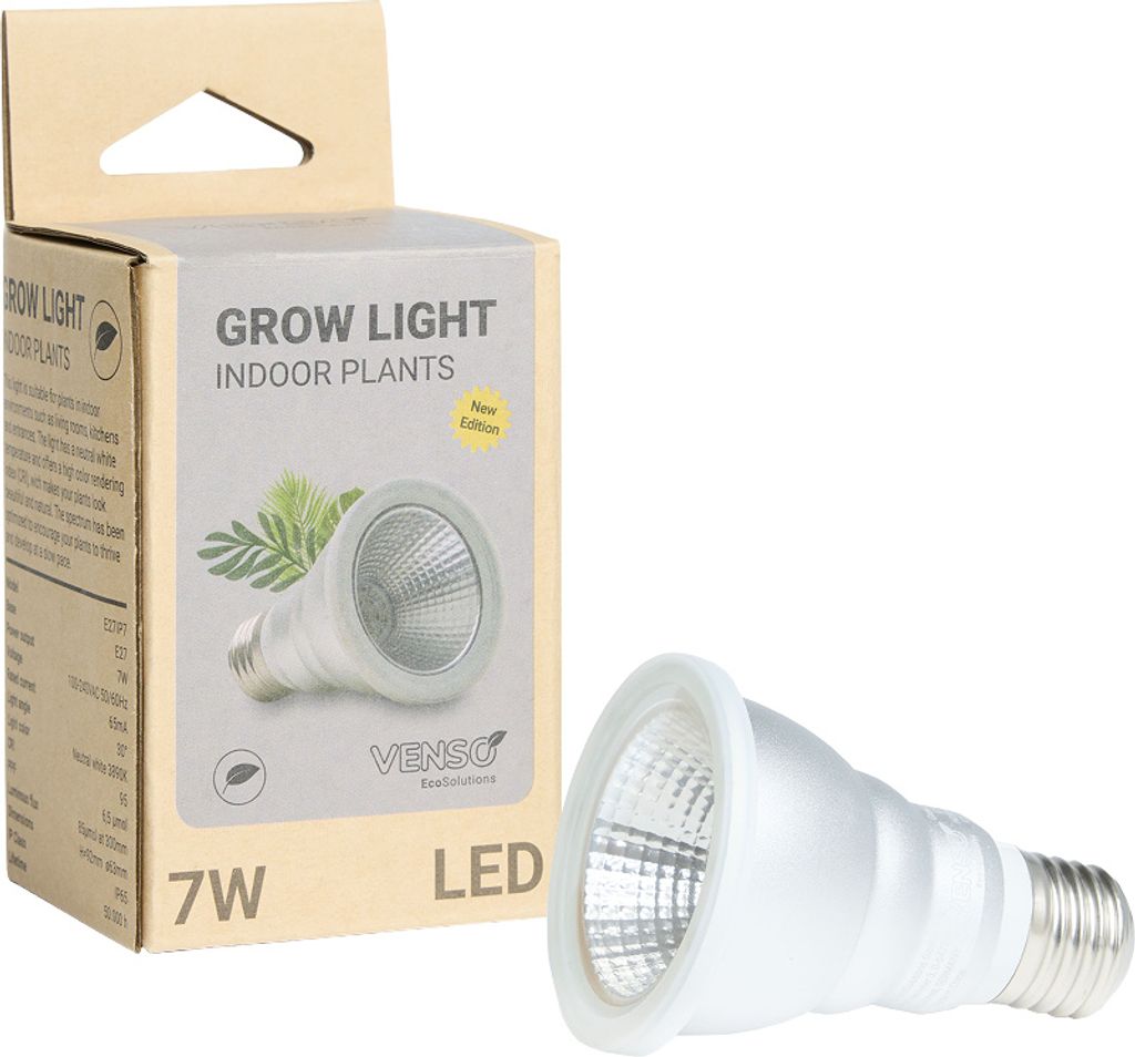 Venso EcoSolutions Growlight 'Indoor plants' LED E27 Pflanzenlampe, Vollspektrum, 7W Pflanzen Lampe für Zimmerpflanzen, Venso Ecosolutions , verbe...