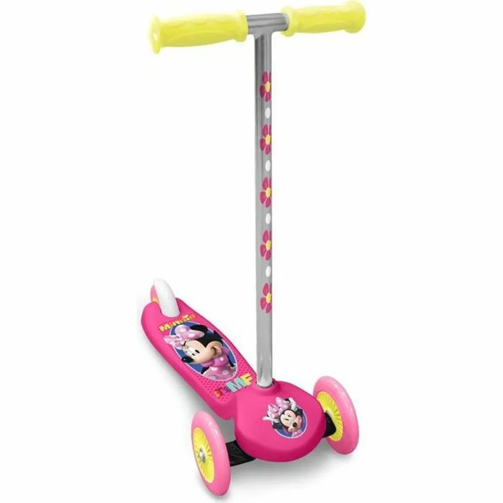 Trottinette 3 roues Minnie Mouse rose sécurisée avec frein pour fille