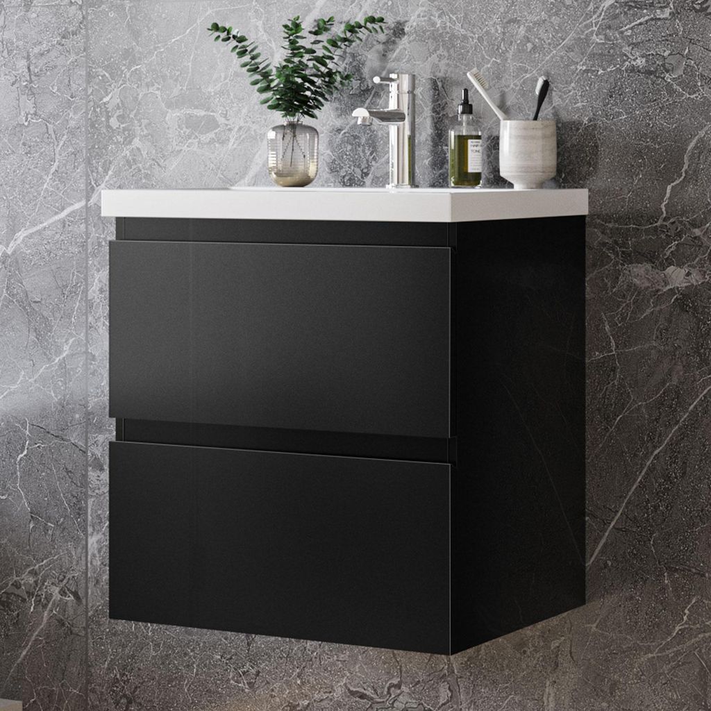 50 cm Badmöbel-Set Unterschrank mit Keramik waschtisch 2 Produktbild 