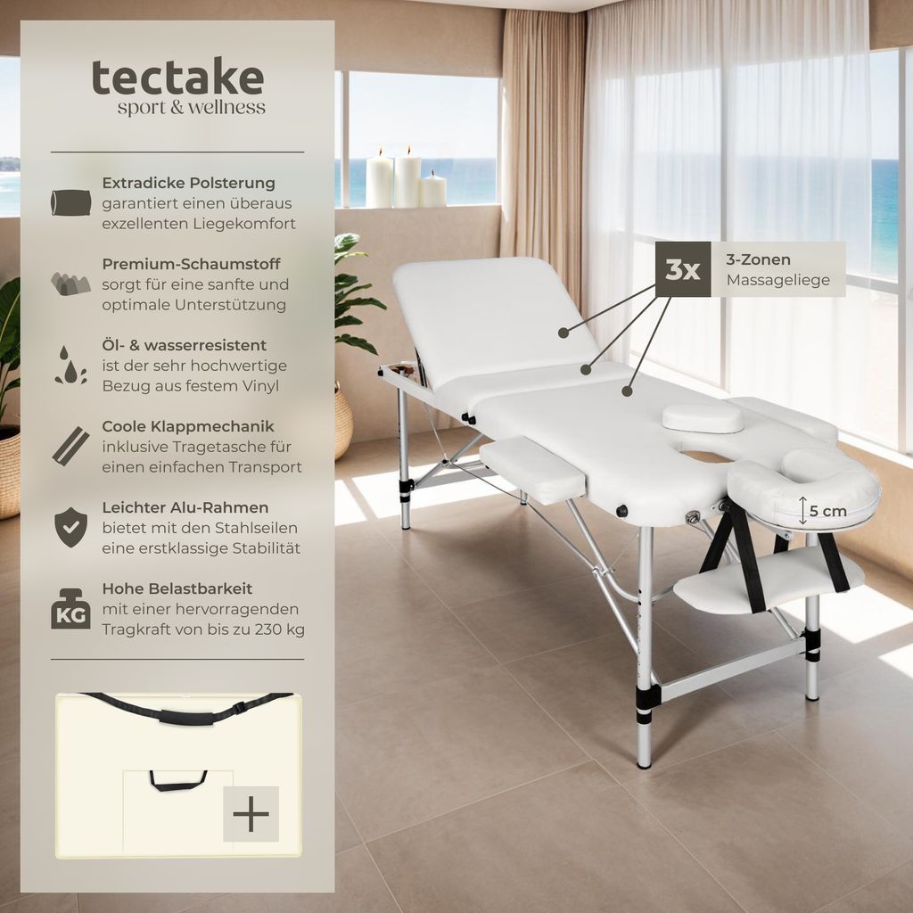 3zónový masážní stůl šířka 61 cm, čalounění 5 cm 210 x 95 x Obrázek produktu 3