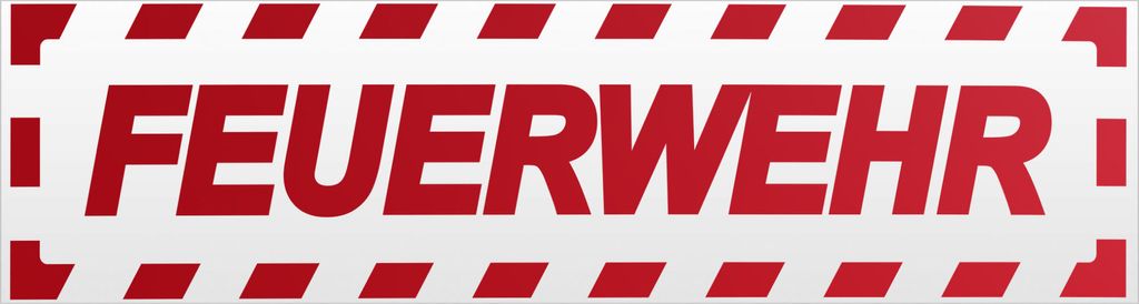 Kiwistar Feuerwehr Motiv 3 gestreift Magnetschild Schild magnetisch - 60cm Rot - reflektierend - Magnetfolie für Auto PKW Kfz