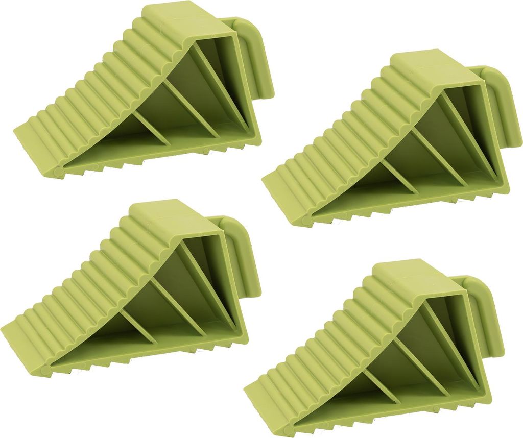 4x Unterlegkeil Bremskeil mit Griff 21x8x10cm 3T Tragkraft Grün