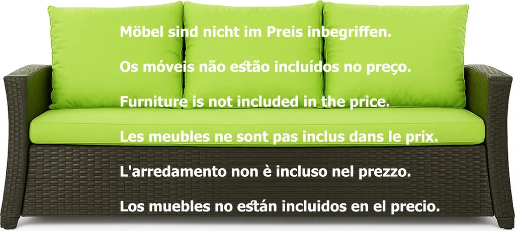 Set 3 Cuscini Outdoor Lime per Polyrattan 2 Posti - 112x50x7 cm - 6