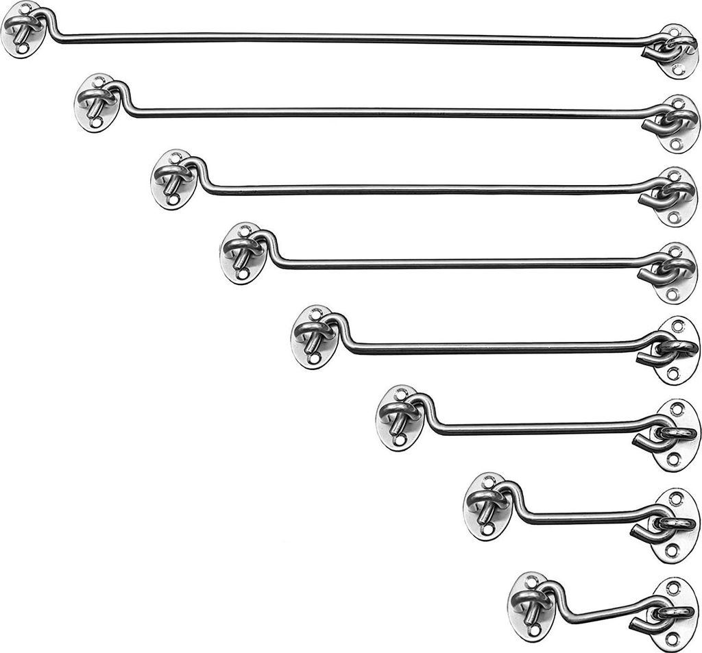 Türhaken Sturmhaken Fensterhaken Torhaken Edelstahl Fenstersicherung Tür Haken 32cm