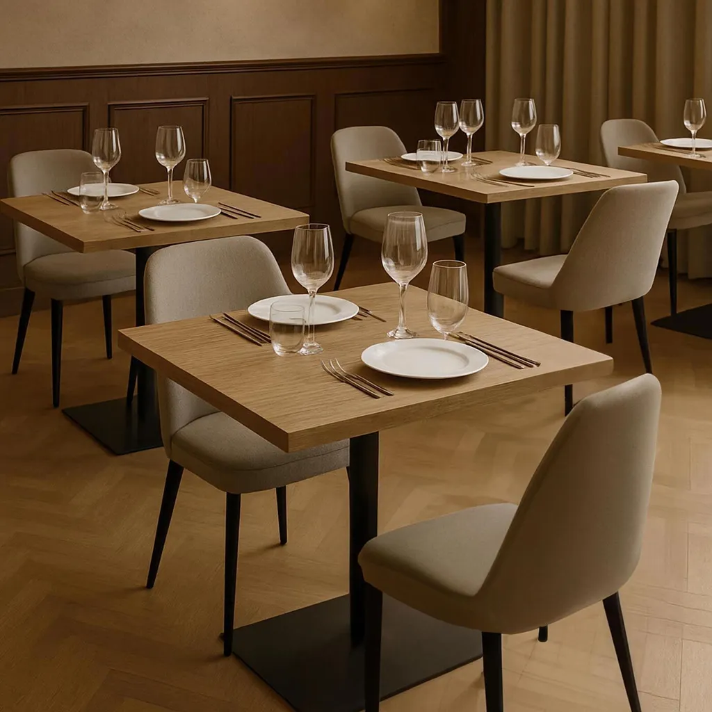 Table bistrot stable et robuste en bois d'orme pour usage quotidien - 9