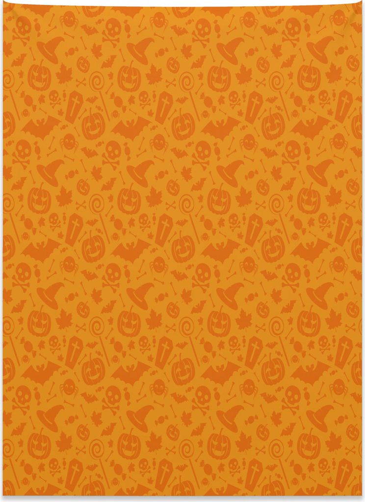 Abakuhaus Orange Wandteppich, Halloween Kürbisschädel aus Weiches Mikrofaser Stoff Kein Verblassen Klare Farben Waschbar, 110 x 150 cm, Orange