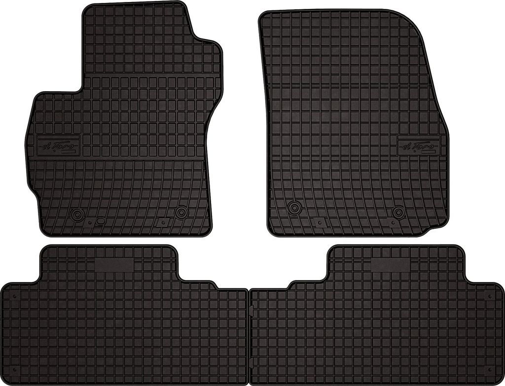 Gummifußmatten passend für Mazda Premacy II (Minivan, Bj. 2005-2010) – schwarz, passgenau, mit Befestigungen set 4 Stk. - Gummi-Automatten