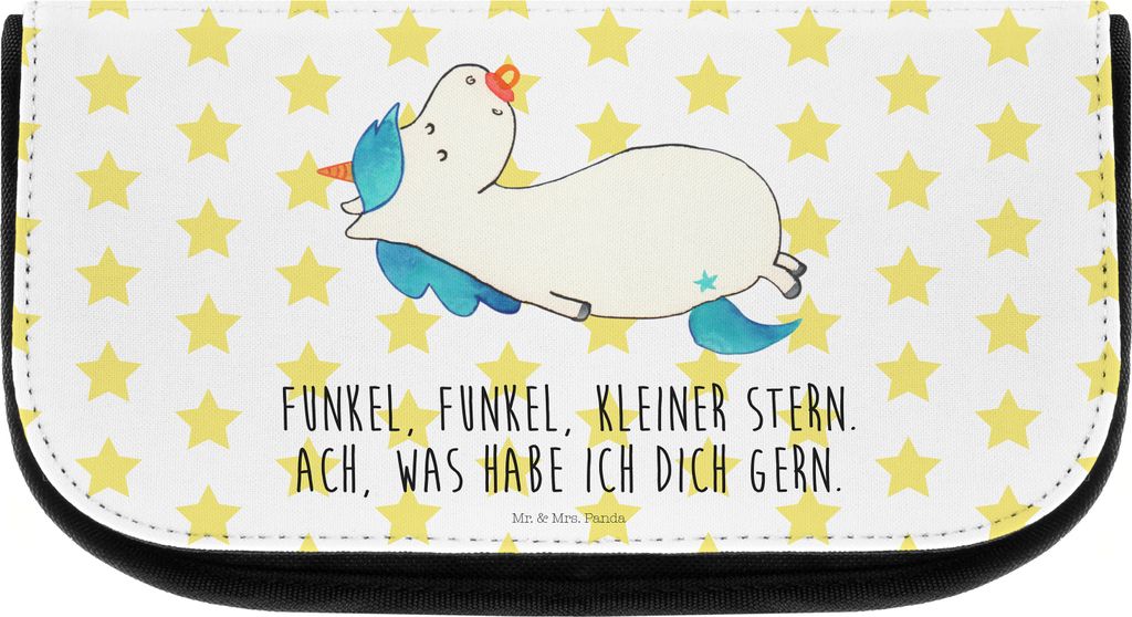 Mr. & Mrs. Panda kosmetiktäschchen Einhorn Schnuller - Weiß - Geschenk, Geburtstag, toilettenbeutel, Waschbeutel, Mama, Unicorn, Organizer, Gebur...