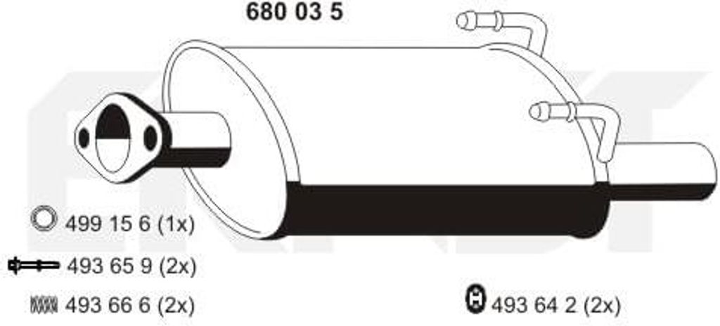 ERNST 680035 Endschalldämpfer für HONDA CR-V I (RD) Auspuff
