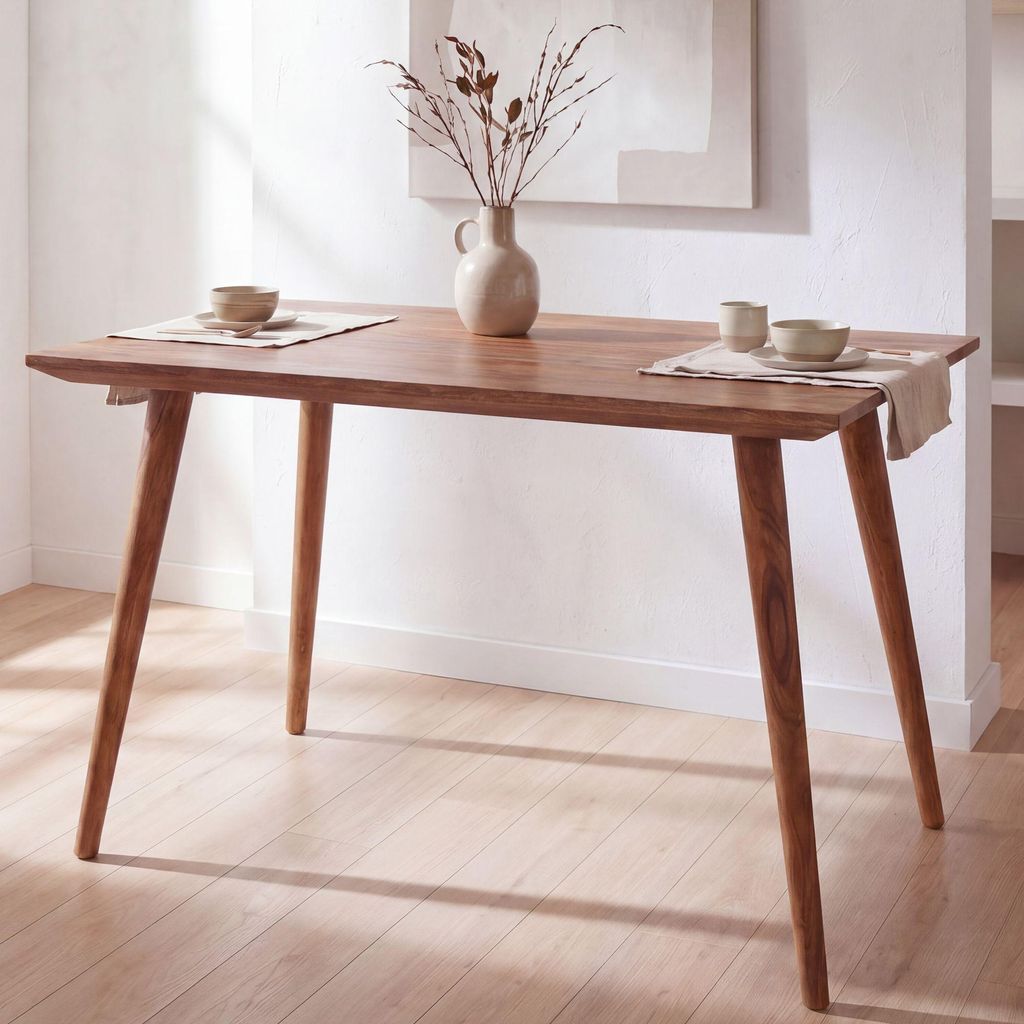 FineBuy Esstisch rechteckig 120 cm Sheesham Massivholz - Produktbild 