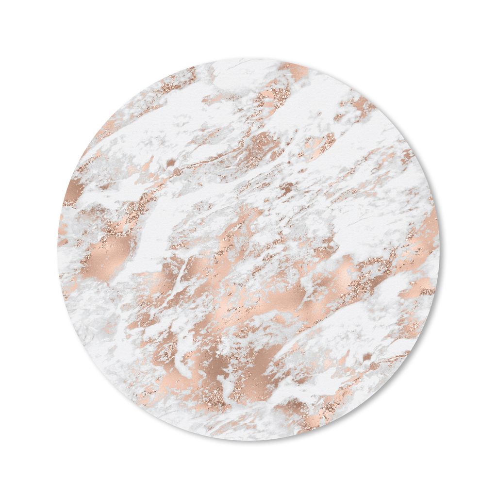 MuchoWow Mauspad Mousepad Marmor - Weiß - Gold 30x30 cm - Mousepads - Maus Mat - Pad - Mausunterlage - Tischunterlage - Schreibtischmatten