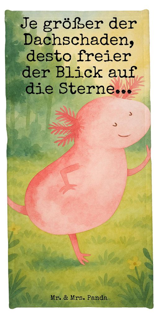 Mr. & Mrs. Panda Strandtuch Axolotl Tanzen Design - Weiß - Geschenk, Badehandtuch, Duschtuch, sporthandtuch, Axolot, Handtuch, Strandlaken, gut Ge...