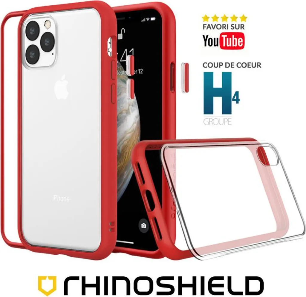 Coque RhinoShield Mod NX iPhone 13 Pro Max rouge modulaire résistante