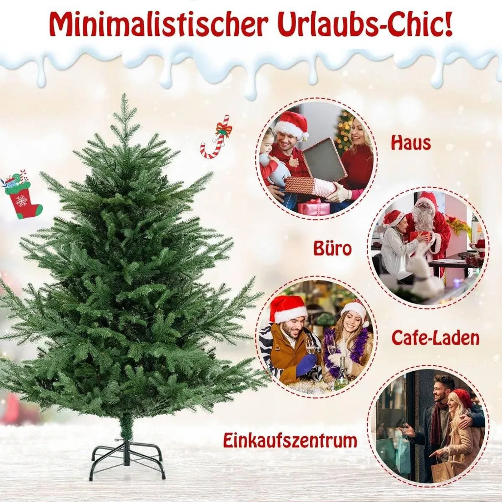 Sapin de Noël lumineux 135 cm avec 160 LED pour décoration intérieure