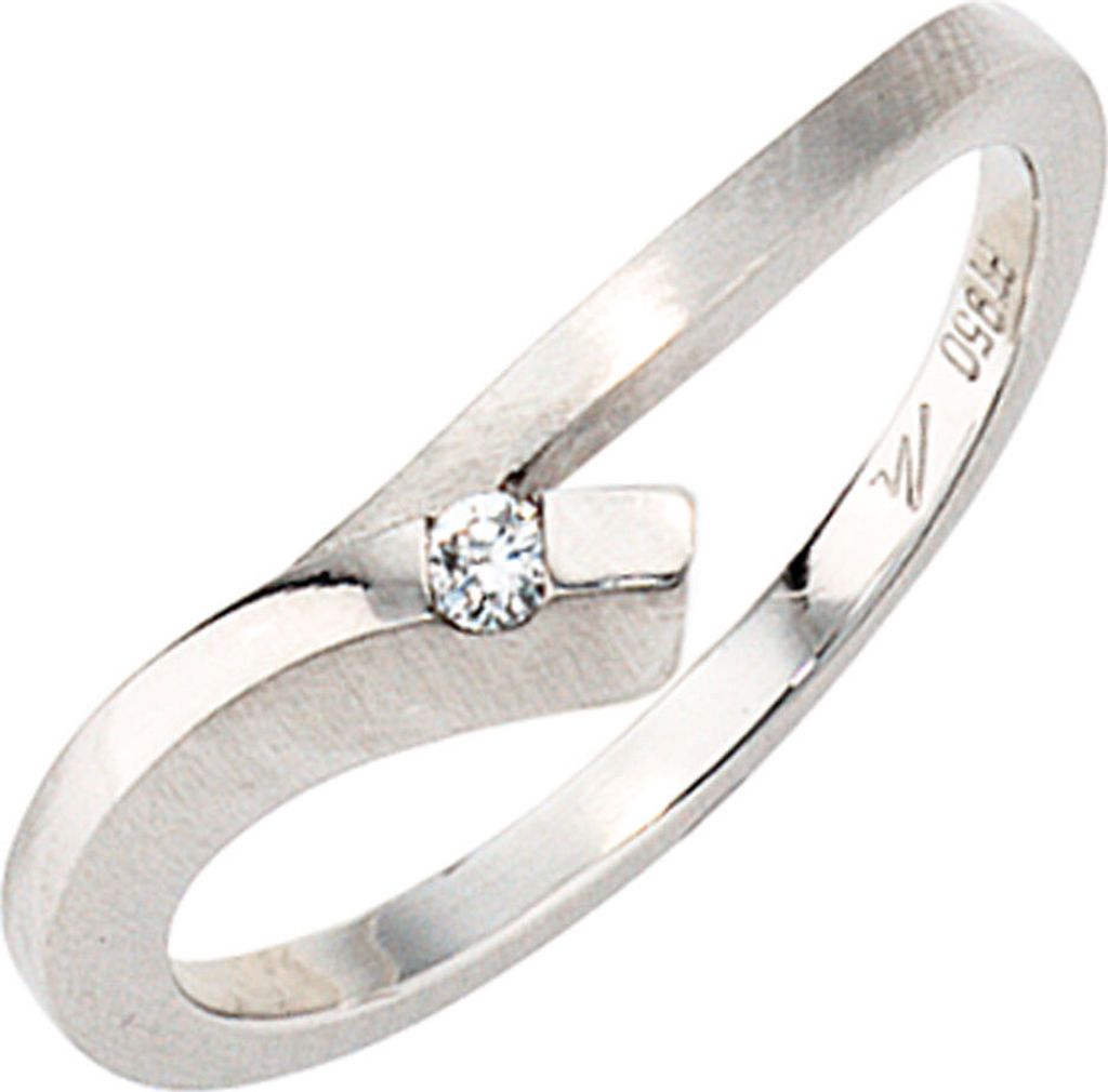 Ring Damenring 950 Platin teilmattiert mit Diamant Brillant 0,03ct. Platinring Innenumfang 58mm Ø18.5mm