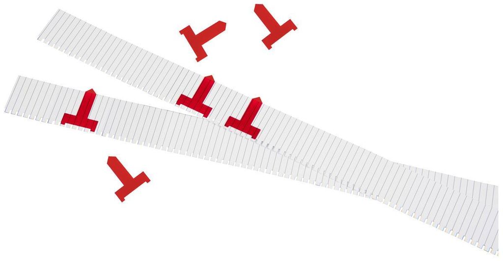 Planungssignale für Einstecktafel, für 1 bzw 2 Planungseinheiten, aus transparentem Kunststoff, Größe breit, Rot, Verpackungseinheit: 1 P/50
