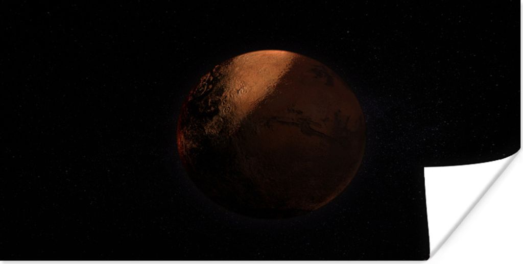 MuchoWow Poster Dunkles Bild vom Mars 150x75 cm - ohne Rahmen