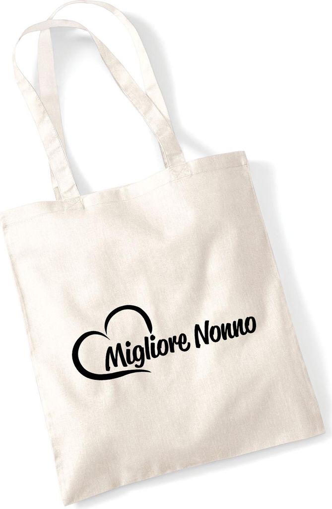 Huuraa Jutebeutel Migliore Nonno Cuore 10 Liter Natural Baumwolle Tasche Geschenkidee