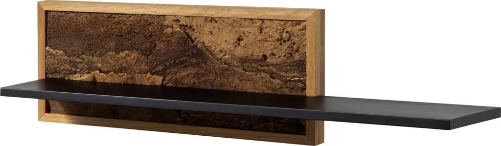 Étagère murale en bois massif et métal noir 113 cm LINDAU par MASSIV
