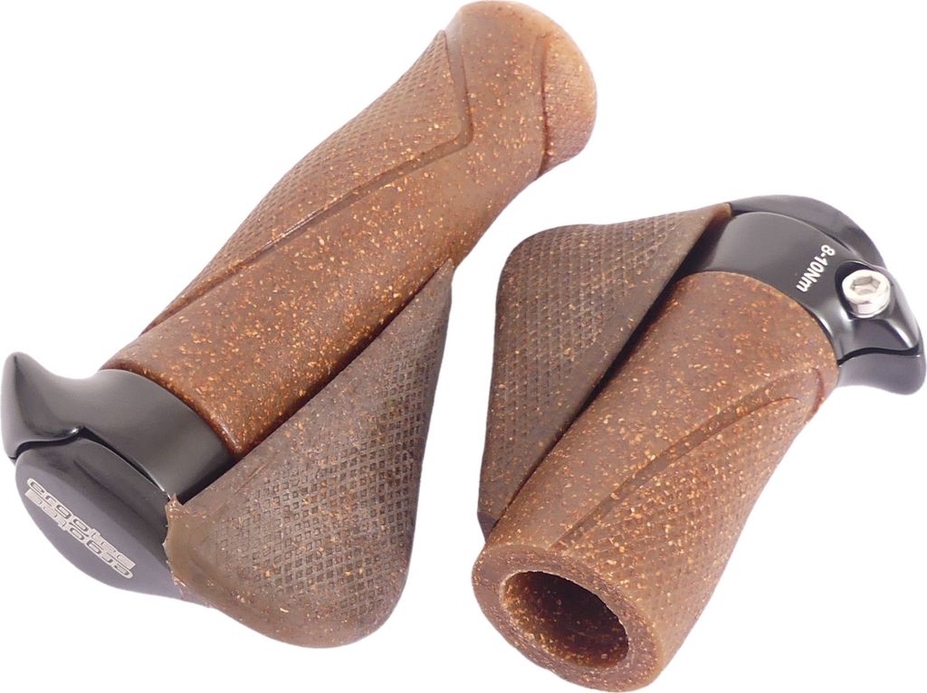 Ergonomisches Griffsystem - 130 mm 87 mm - Dura Cork Aluminium - Schwarzbraun