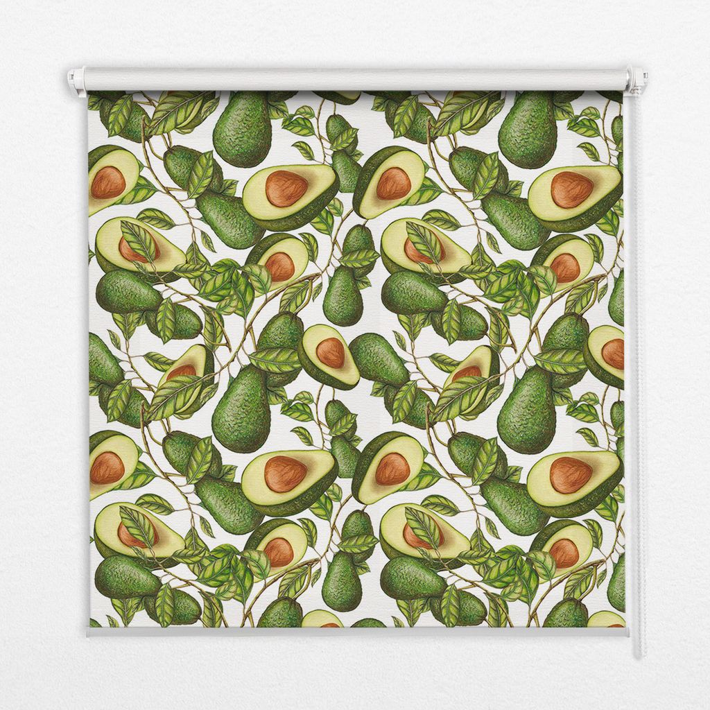 Seitenzug-Rollo Fensterrollo Jalousie - Lichtdurchlässig Springrollos - 100x180 cm - Avocado