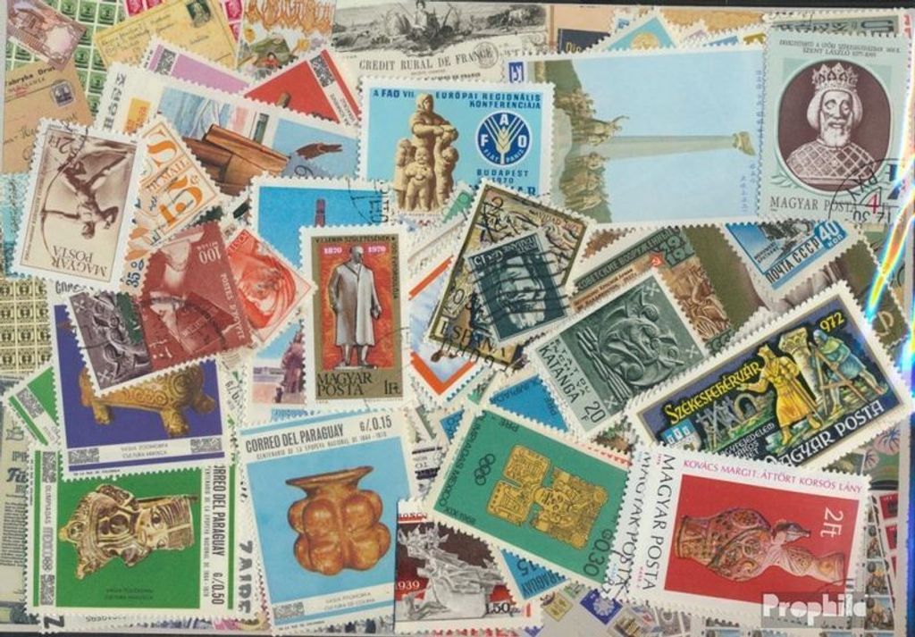 Briefmarken Motive 100 verschiedene Skulpturen Marken
