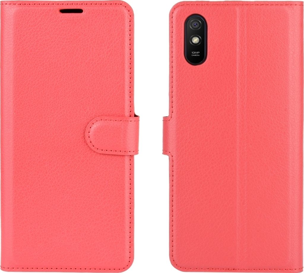 Mobigear Classic Xiaomi Redmi 9A Hülle Klapphülle Geldbörse - Rot