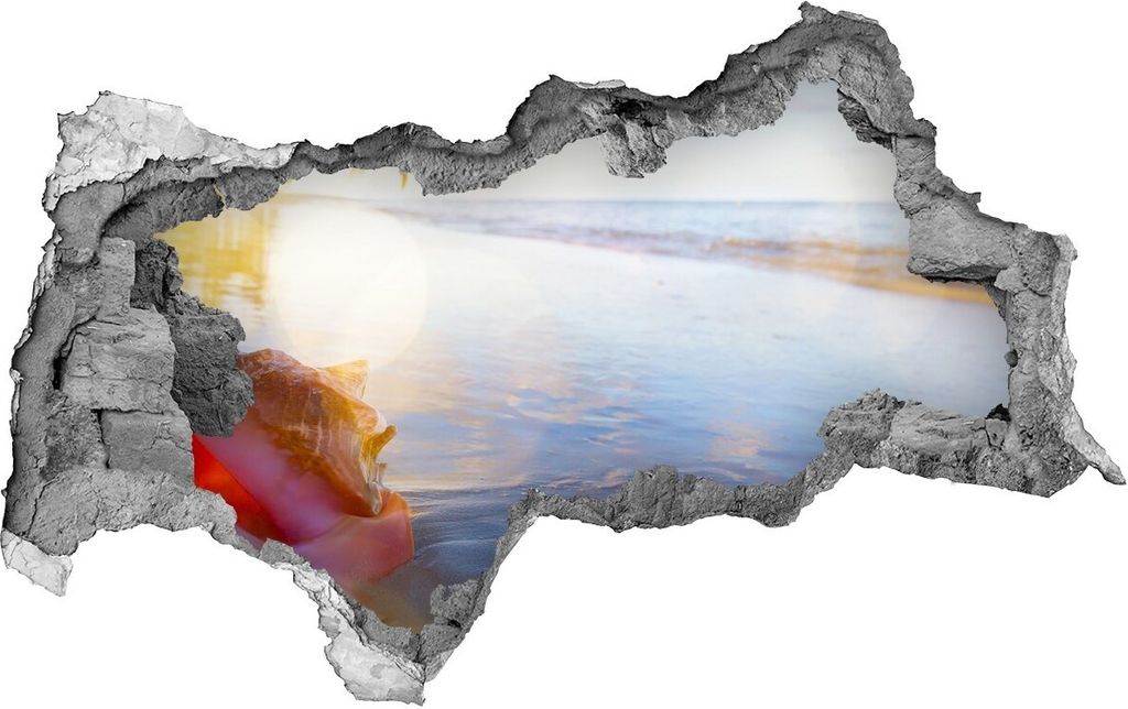 Selbstklebender Loch-3D-Aufkleber 95x73 cm Muscheln am Strand