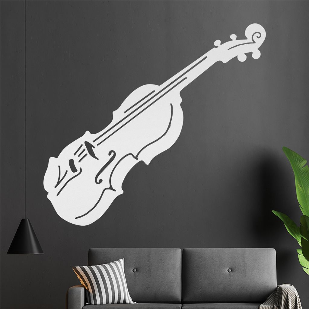 KIWISTAR Geige - Instrument Steichen Klassik Wandtattoo in 6 Größen - Wandaufkleber Wall Sticker - Dekoration, Küche, Wohnzimmer, Schlafzimmer, ...