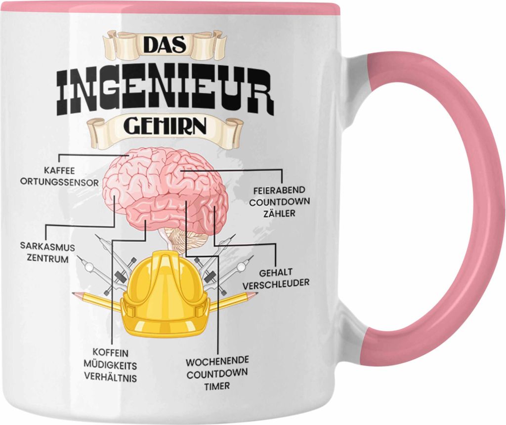 Trendation - Ingenieur Tasse Lustiges Geschenk für Bester Ingenieur Spruch Becher Geburtstag Weihnachten (Rosa)