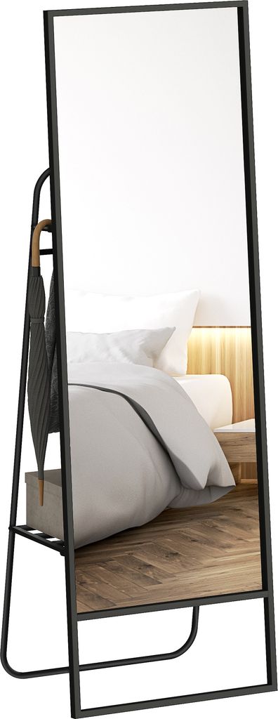 Lustro stojące prostokątne HOMCOM 157 x 50 cm z półką, 2 Zdjęcie produktu 