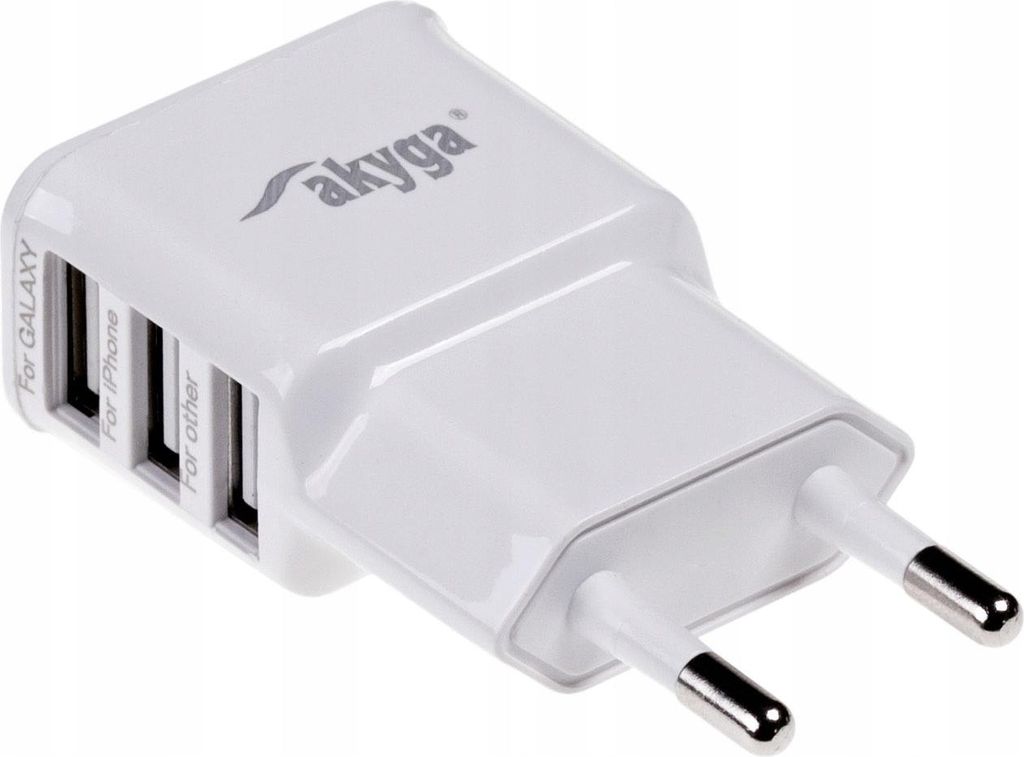 Akyga AK-CH-05 Wandladegerät 240V 3xUSB 3100mA weiß Produktbild 